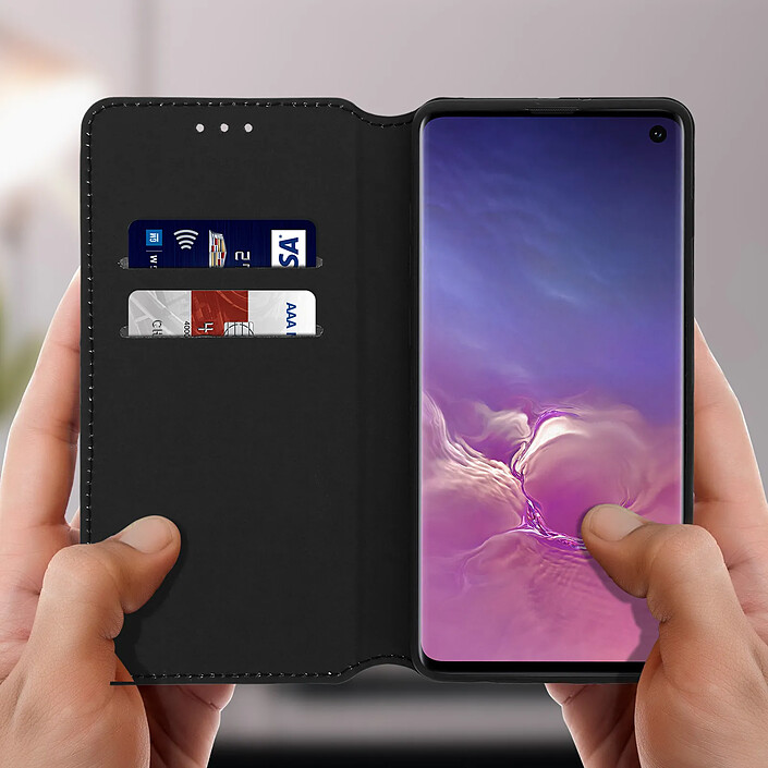Avis Avizar Etui folio Noir Éco-cuir pour Samsung Galaxy S10