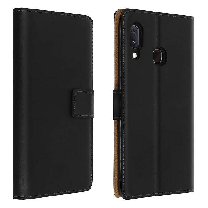 Avizar Housse pour Samsung Galaxy A20e Cuir Véritable Porte cartes Fonction Support Antichoc