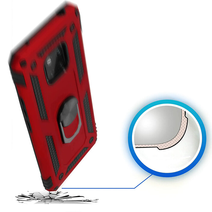Avizar Coque pour Huawei Mate 20 Pro Bi matière Rigide Souple Bague Support Vidéo pas cher