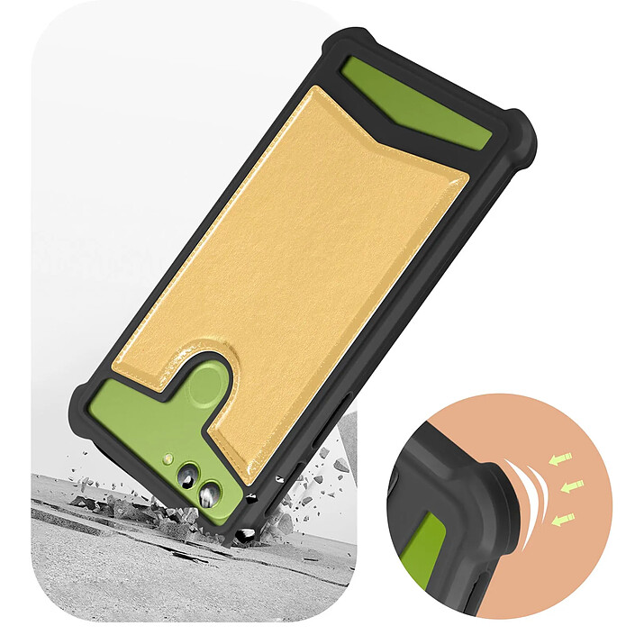 Acheter Avizar Coque pour Téléphone 5'' à 5.3'' Silicone Gel Coin Bumper Dos Effet Cuir