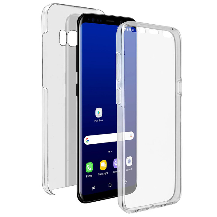 Avizar Coque pour Samsung Galaxy S8 Plus Protection Avant Silicone + Coque Crystal Arrière Rigide