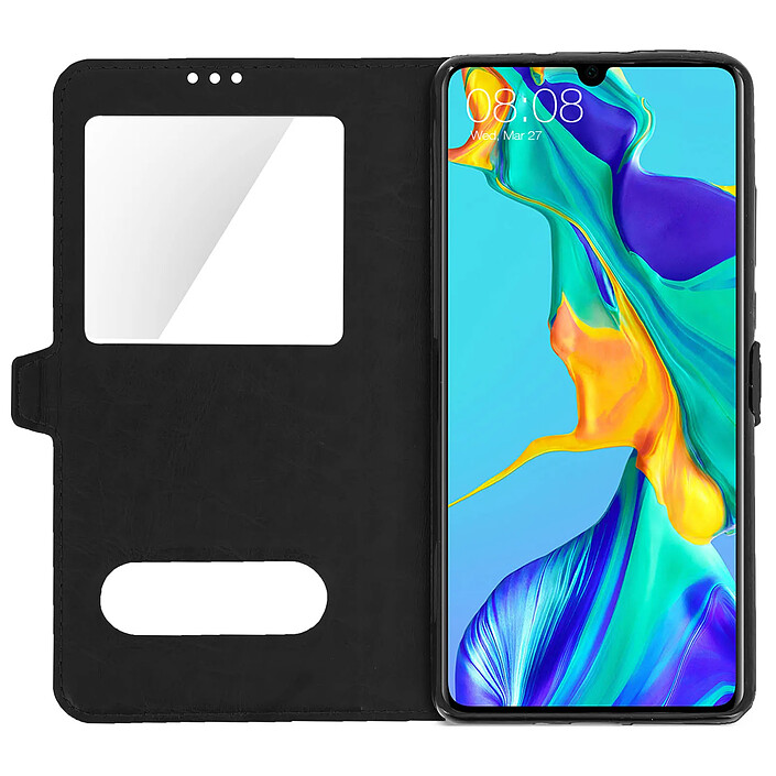 Avizar Étui pour Huawei P30 Housse Folio Double Fenêtre Fonction Support pas cher