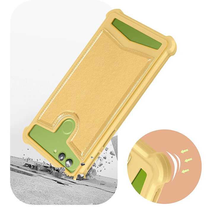 Acheter Avizar Coque pour Smartphone 4.7'' à 5.3'' Silicone Gel Coins Renforcés Dos Effet Cuir