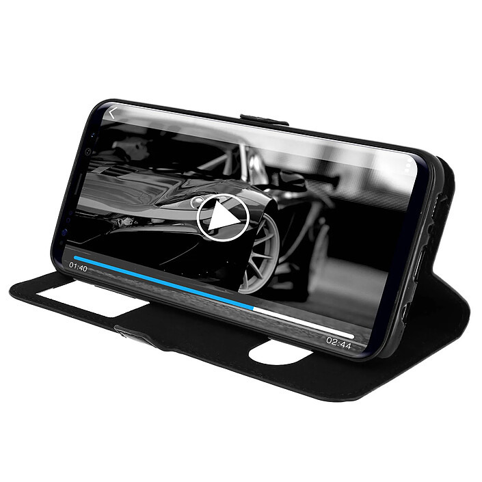 Acheter Avizar Housse Samsung Galaxy S8 Plus Etui Clapet 2x Fenêtre Coque Silicone Gel - Noir