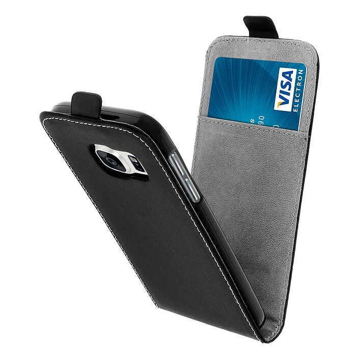 Avizar Housse pour Samsung Galaxy S7 Étui Clapet Vertical Porte-carte Antichocs Noir pas cher