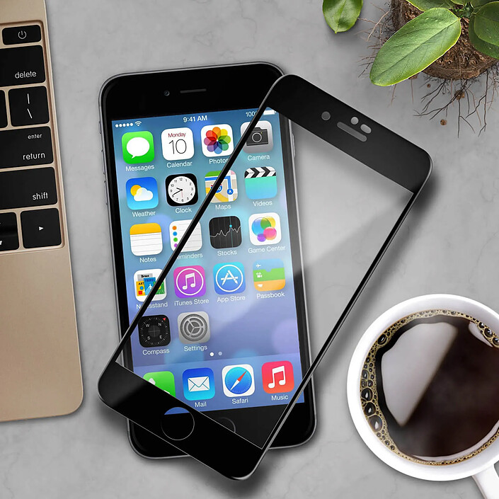 Acheter Avizar Film Écran iPhone 7 Plus et 8 Plus Verre Trempé Biseauté Anti-espion Bord noir