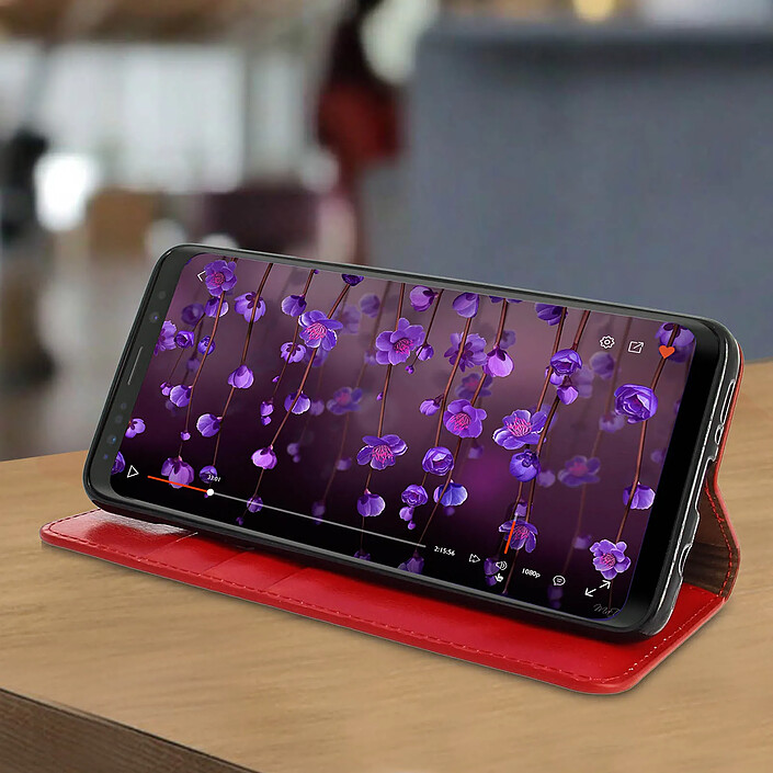 Acheter Avizar Étui pour Samsung Galaxy S9 Plus Housse Cuir Portefeuille Fonction Support Rouge