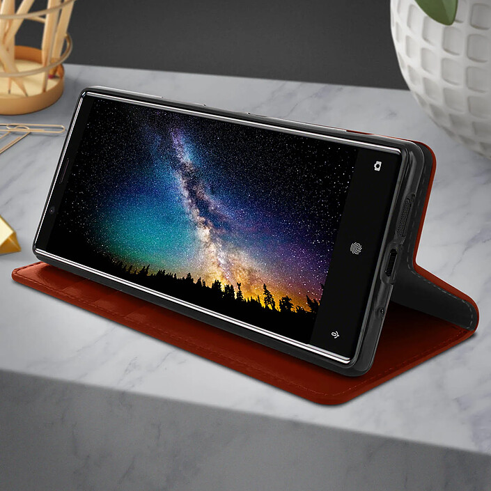 Avizar Étui pour Sony Xperia 5 Folio Cuir Véritable Porte cartes Support Vidéo pas cher