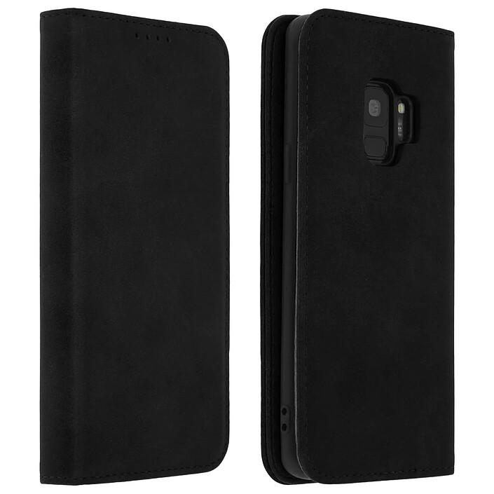 Avizar Housse pour Samsung Galaxy S9 Étui Porte-cartes Fonction Support Coque Silicone Gel Noir