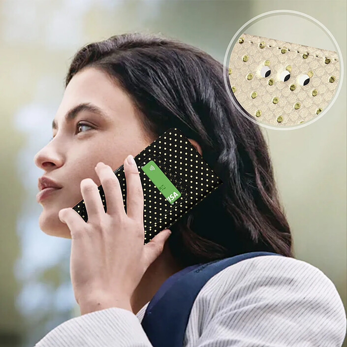 Avis Avizar Étui à Pois pour Smartphone 5,0 à 5,3 Clapet Portefeuille Support et Miroir