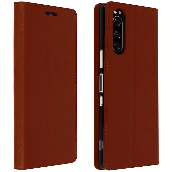 Avizar Étui pour Sony Xperia 5 Folio Cuir Véritable Porte cartes Support Vidéo