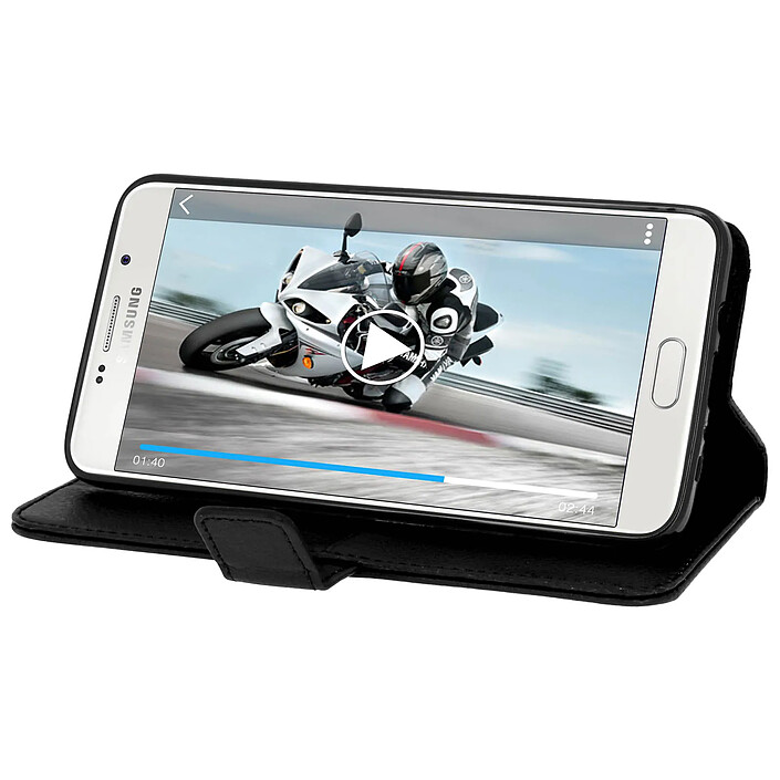 Acheter Avizar Housse Étui Folio Portefeuille pour Samsung Galaxy J7 2016 - Fonction Support Noir