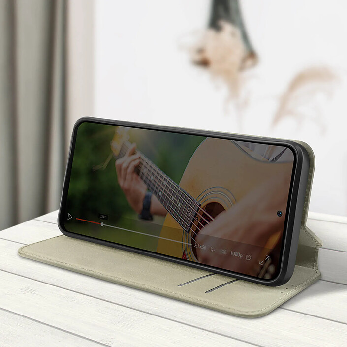 Avis Avizar Étui pour Nokia 3.1 Plus Porte-carte Support Vidéo Clapet Magnétique Dorée