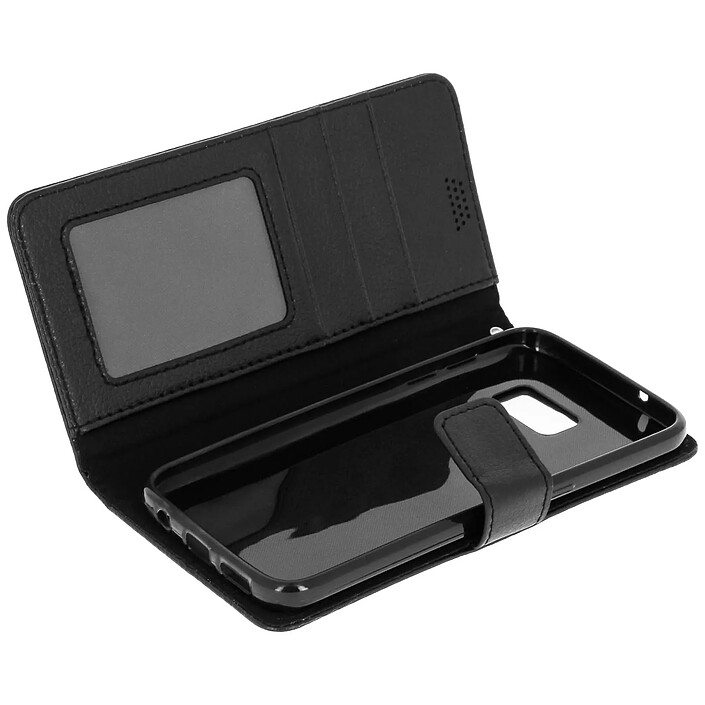 Avizar Housse Étui Folio Portefeuille pour Samsung Galaxy S7 - Fonction Support Noir