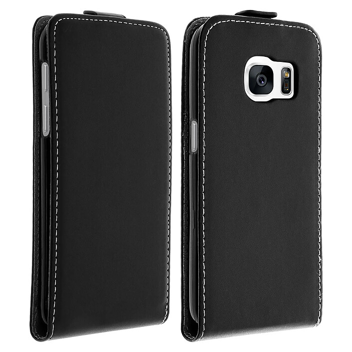 Avizar Housse pour Samsung Galaxy S7 Étui Clapet Vertical Porte-carte Antichocs Noir