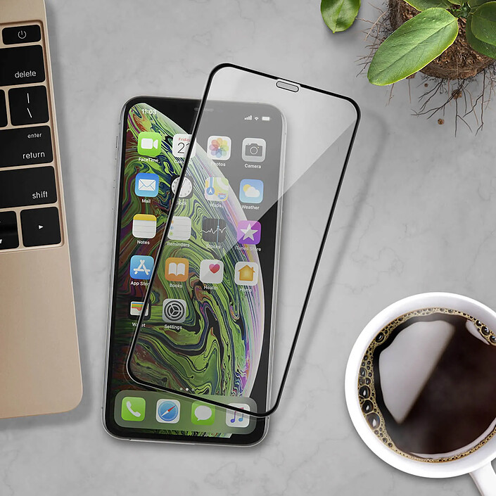 Acheter Avizar Protection d'Écran pour iPhone XS Max Adhésion Totale en Verre Trempé 9H Transparent