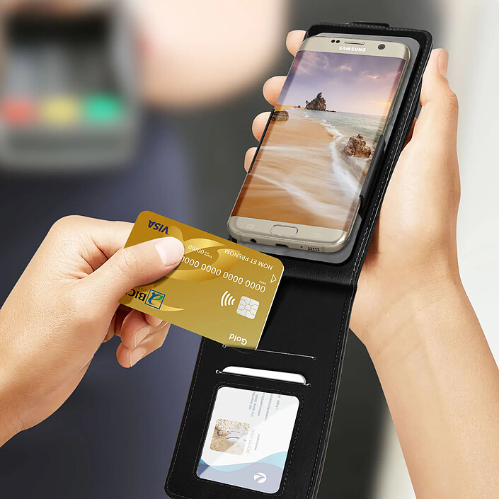 Acheter Avizar Etui Smartphone Universel Clapet Vertical Portefeuille Taille XXL noir