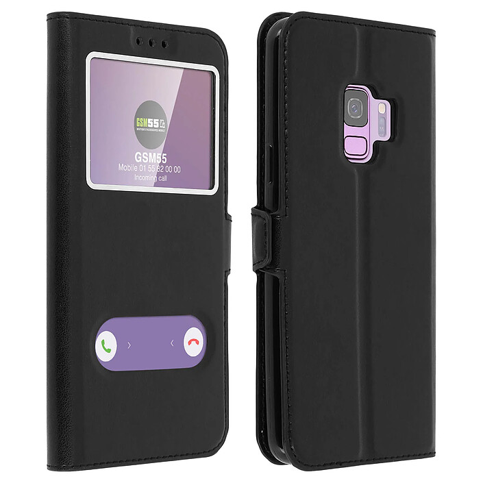 Avizar Housse pour Samsung Galaxy S9 Étui Double Fenêtre Coque Silicone Gel