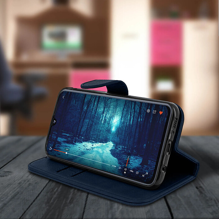 Acheter Avizar Housse pour Samsung Galaxy A40 Étui Portefeuille Support Stand Bleu nuit