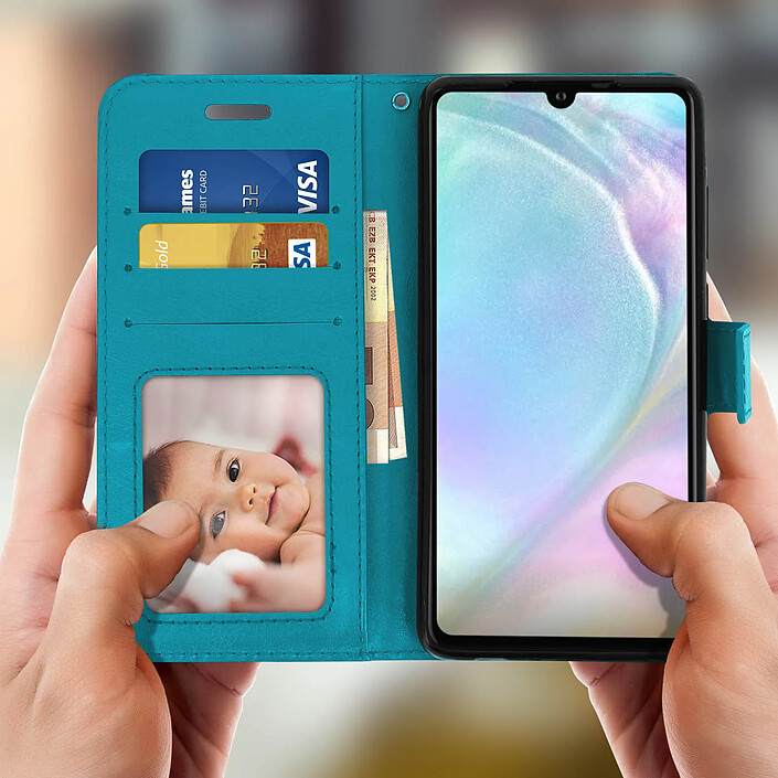 Avis Avizar Housse pour Huawei P30 Étui Folio Portefeuille Fonction Support Vidéo Bleu