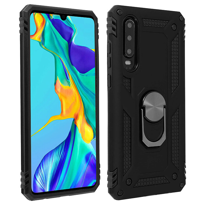 Avizar Coque pour Huawei P30 Bi matières Bague Support Vidéo