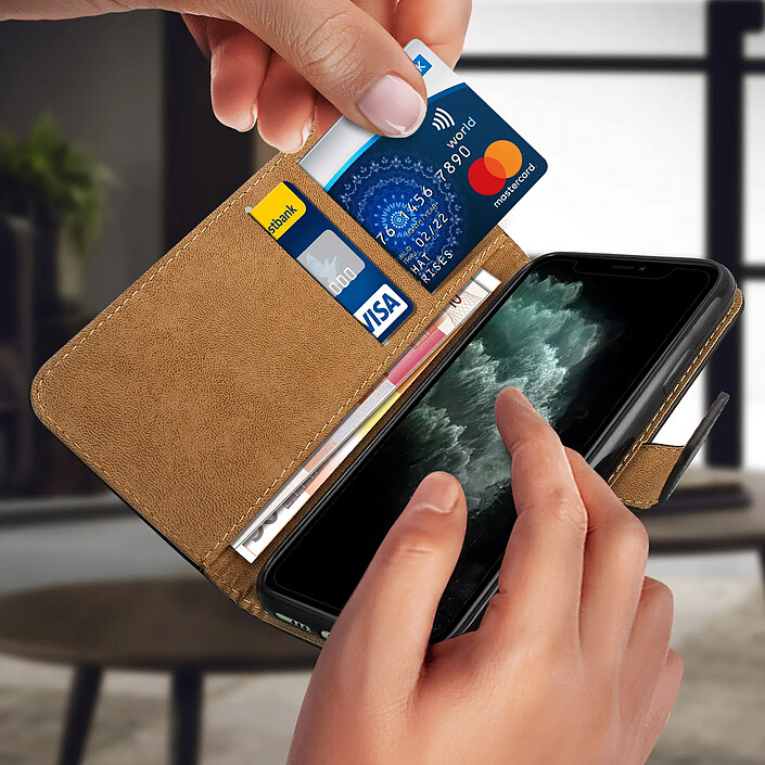 Avis Avizar Housse pour iPhone 11 Pro Cuir Véritable Porte cartes Fonction Support Antichoc