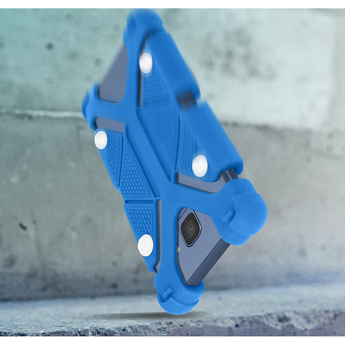 Avis Avizar Coque smartphone 4.7 à 5.3 pouces Universel Bumper Silicone bleu Mode Support