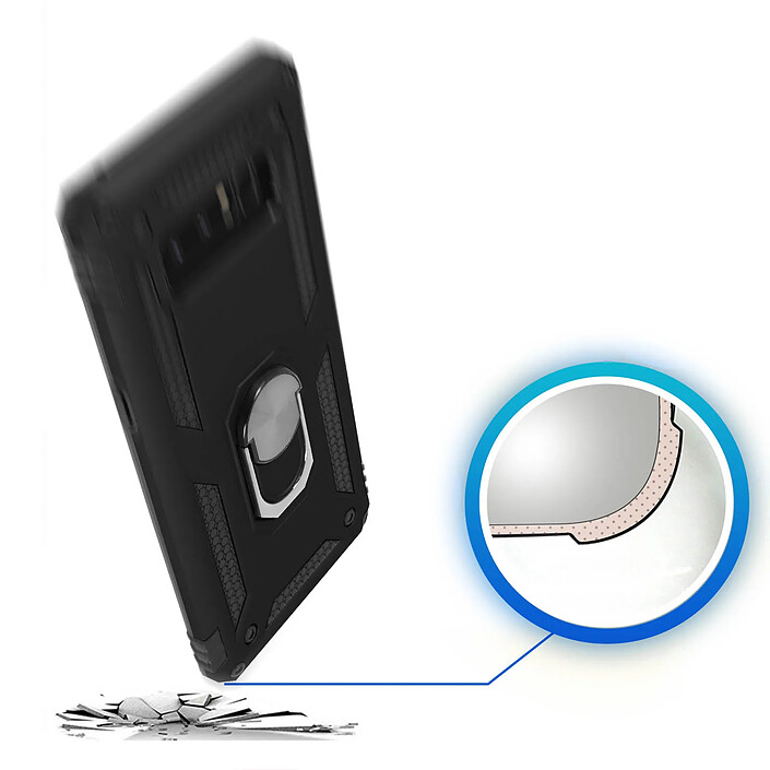 Avizar Coque pour Samsung Galaxy Note 8 Bi matière Rigide Souple Bague Support Vidéo Noir pas cher