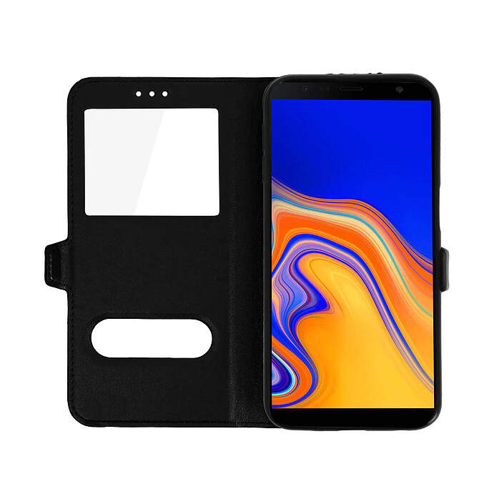Avizar Housse pour Samsung Galaxy J6 Plus Étui Double Fenêtre Coque Silicone pas cher
