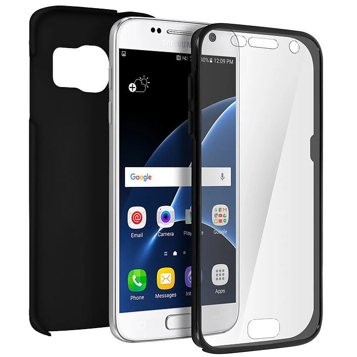 Acheter Avizar Coque pour Samsung Galaxy S7 Protection Avant Silicone + Arrière Polycarbonate Noir
