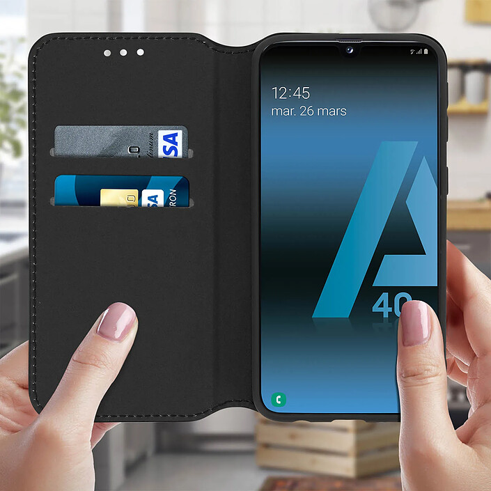 Acheter Avizar Housse pour Samsung Galaxy A40 Étui Folio Portefeuille Fonction Support Noir