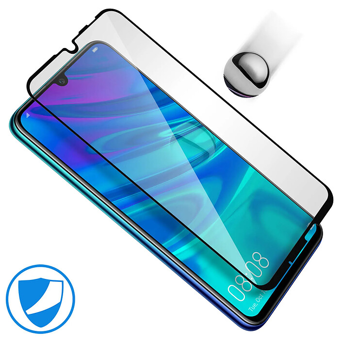 Avizar Film Huawei P Smart 2019 / 2020 / Honor 10 Lite Protection Verre Trempé 9H Noir pas cher