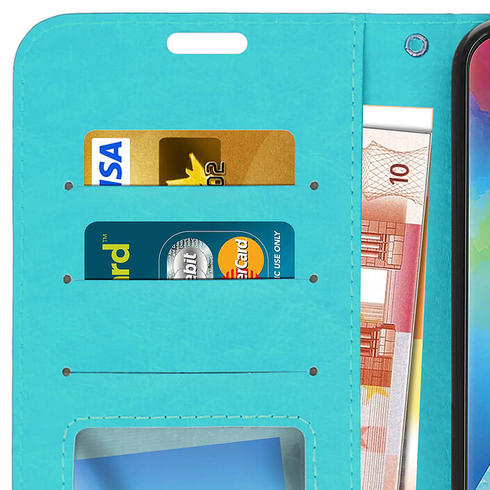 Avizar Housse pour Samsung Galaxy M20 Étui Portefeuille Fonction Support Turquoise pas cher
