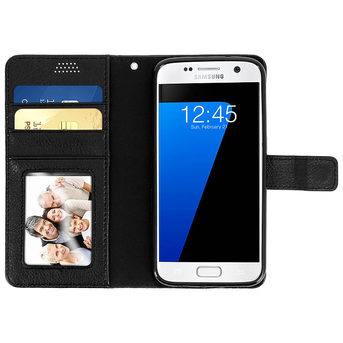Avis Avizar Housse Étui Folio Portefeuille pour Samsung Galaxy S7 - Fonction Support Noir