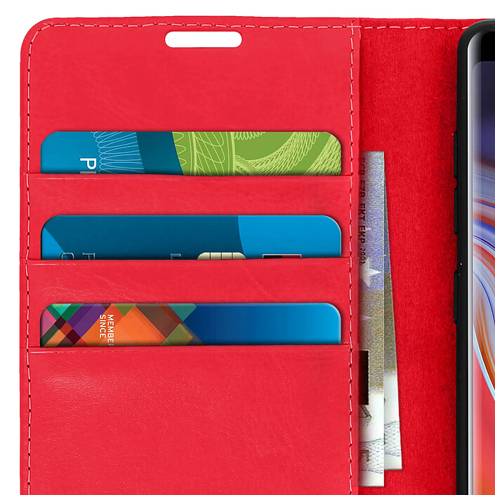 Avizar Étui Samsung Galaxy Note 9 Housse Cuir Portefeuille Fonction Support - rouge pas cher