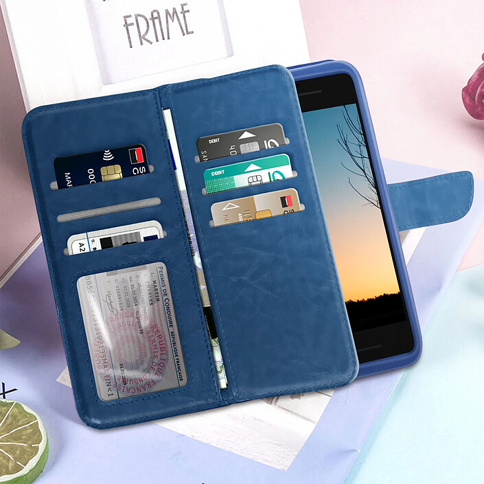 Acheter Avizar Etui Smartphone 5,5 à 6,0'' Portefeuille Mutirangements Caméra Slide bleu