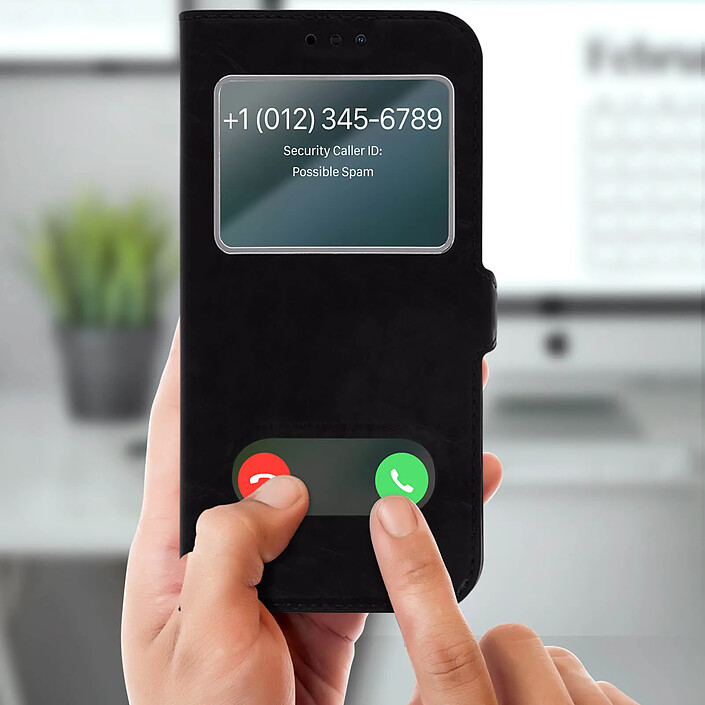 Avis Avizar Housse iPhone 11 Pro Protection Double Fenêtre Fonction Support - noir