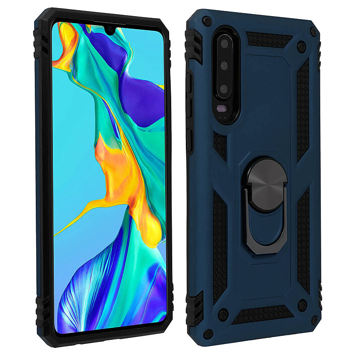 Avizar Coque pour Huawei P30 Bi matières Bague Support Vidéo
