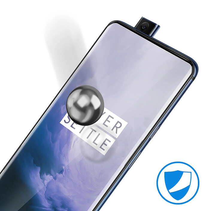 Avizar Film Oneplus 7 Pro / 7T Pro Protection Verre trempé Incurvé Anti-traces noir pas cher