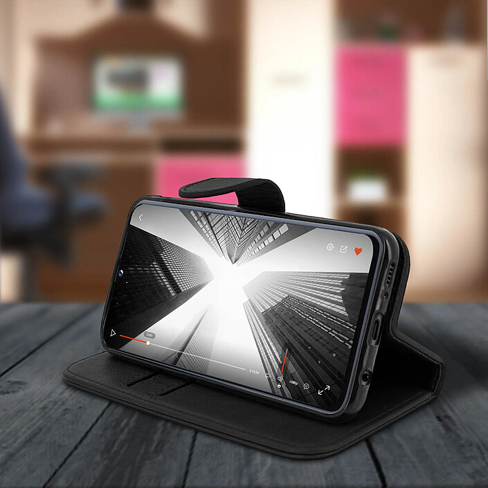 Acheter Avizar Housse Samsung Galaxy A40 Étui Portefeuille Support Stand Noir