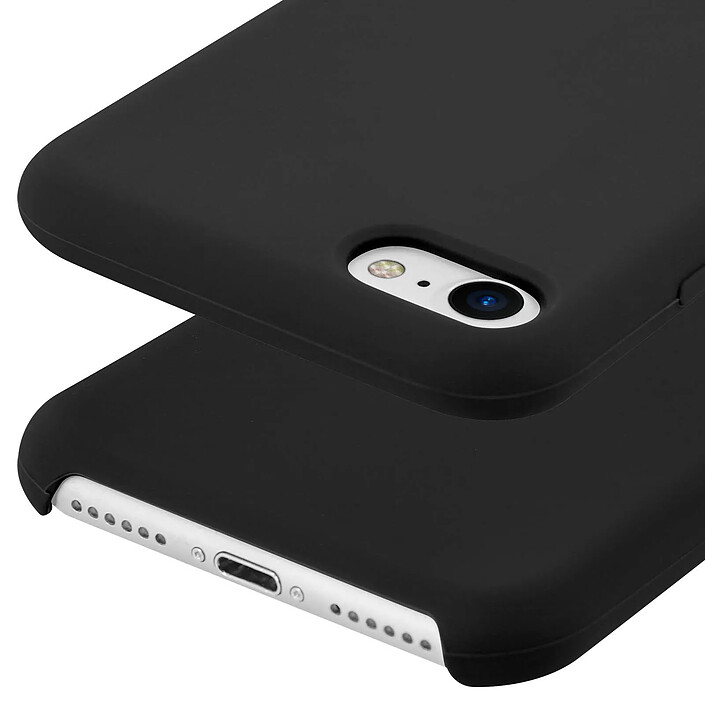 Avizar Coque pour iPhone SE 2022 / 2020 et 8 / 7 Souple Soft Touch Anti-rayures Noir pas cher