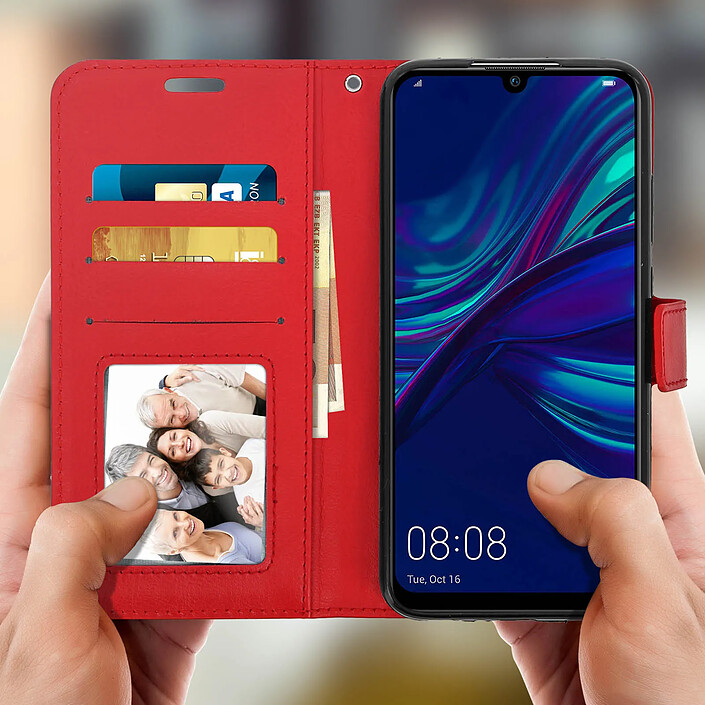 Avis Avizar Housse pour Huawei P Smart 2019 / Honor 10 Lite Étui Porte-carte Support Vouge Rouge