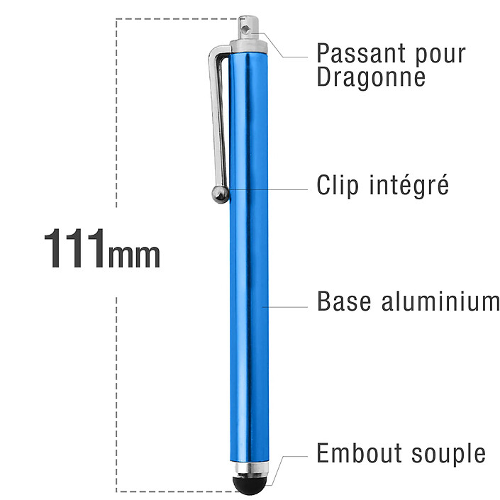 Avizar Stylet Bleu pour écran Tactile - Pointe Ronde pas cher