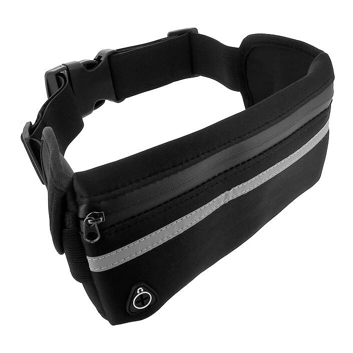 Banane De Sport Avizar - Universelle Pour Smartphone - Zippée, élastiquée, Imperméable - Noir