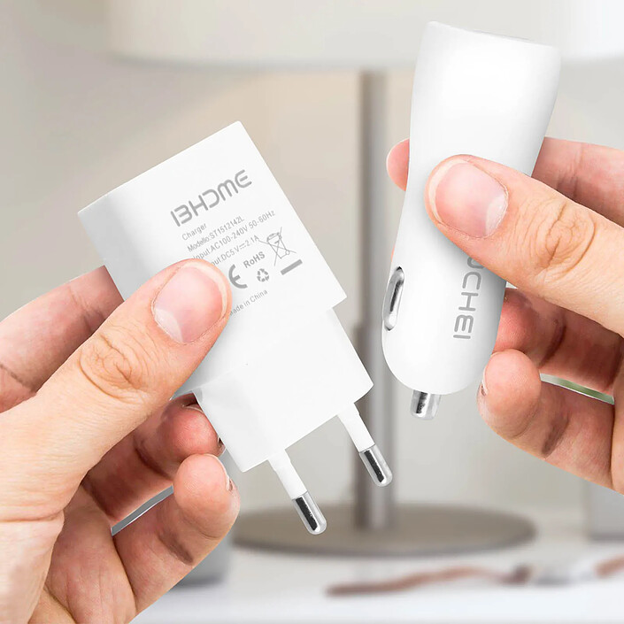 Avis Avizar Pack 3 en 1 Chargeur Secteur 2.1A Chargeur Voiture 2.1A et Câble Micro-USB