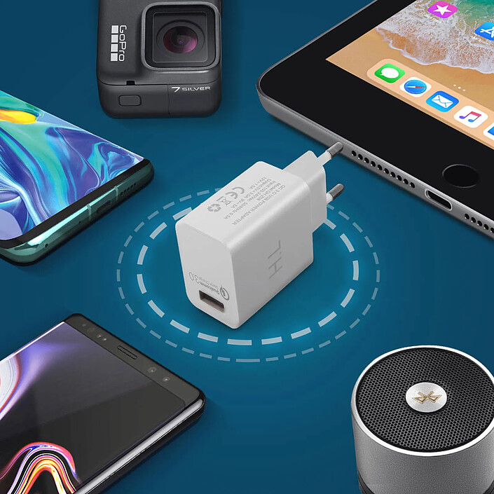 Acheter Avizar Chargeur Secteur USB 3A Qualcomm Quick Charge Câble Compatible iPhone iPad