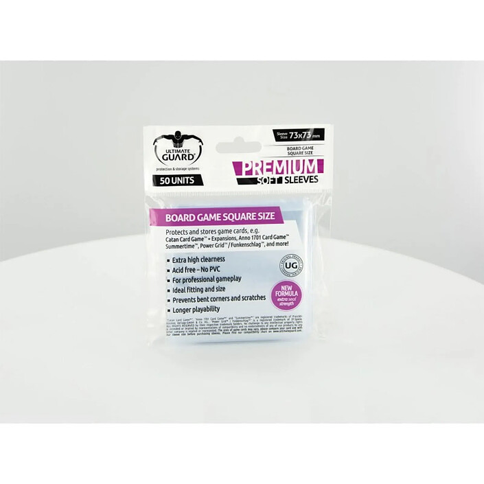 Ultimate Guard - 50 pochettes Premium Soft Sleeves jeux de plateau au format carrÃ© pas cher