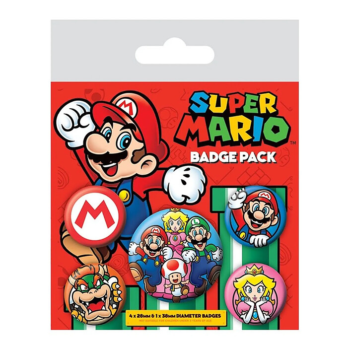 Nintendo  - Pack 5 badges Super Mario
