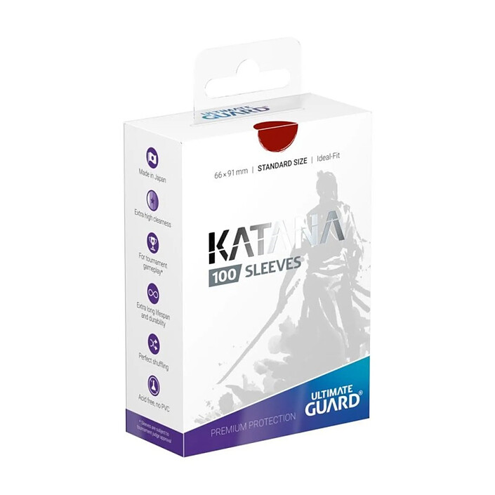 Ultimate Guard - 100 pochettes Katana Sleeves taille standard Rouge