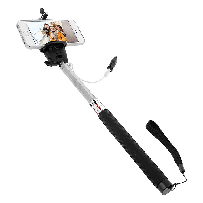 Avizar Perche à Selfie iPhone Lightning Télescopique Extensible 1m Rotative - Argent